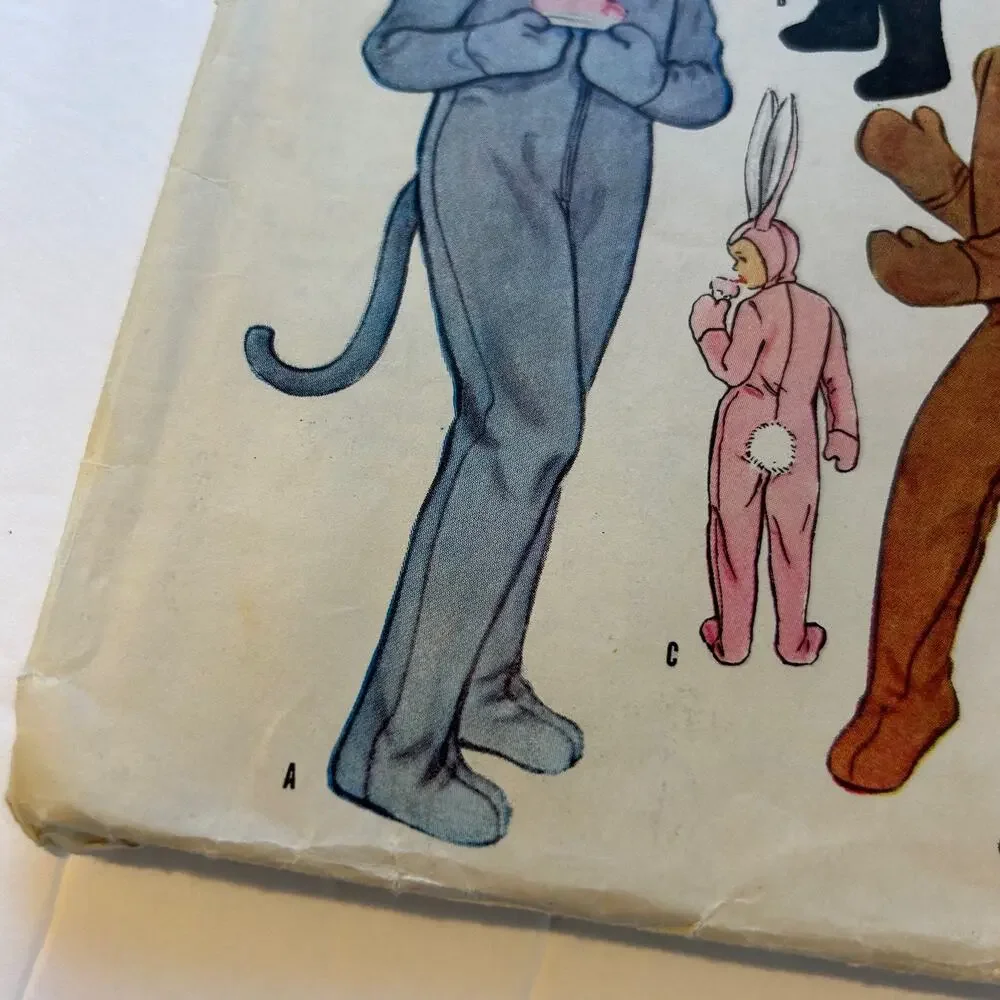 McCalls Vintage 1940's Pattern #1485 Kids Costumes Cat, Panda, Rabbit Size‎ 10